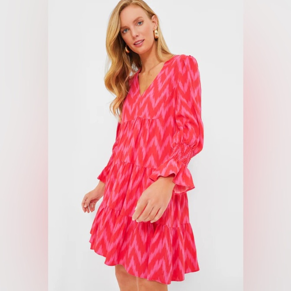 Tuckernuck Hot Pink Ikat Kenzo Dress size Small